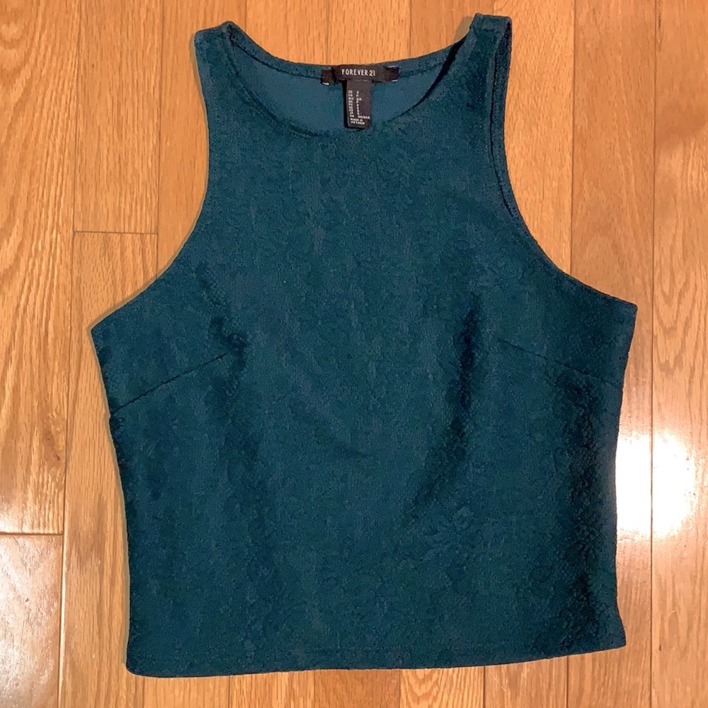 Forever 21 dark green crop top